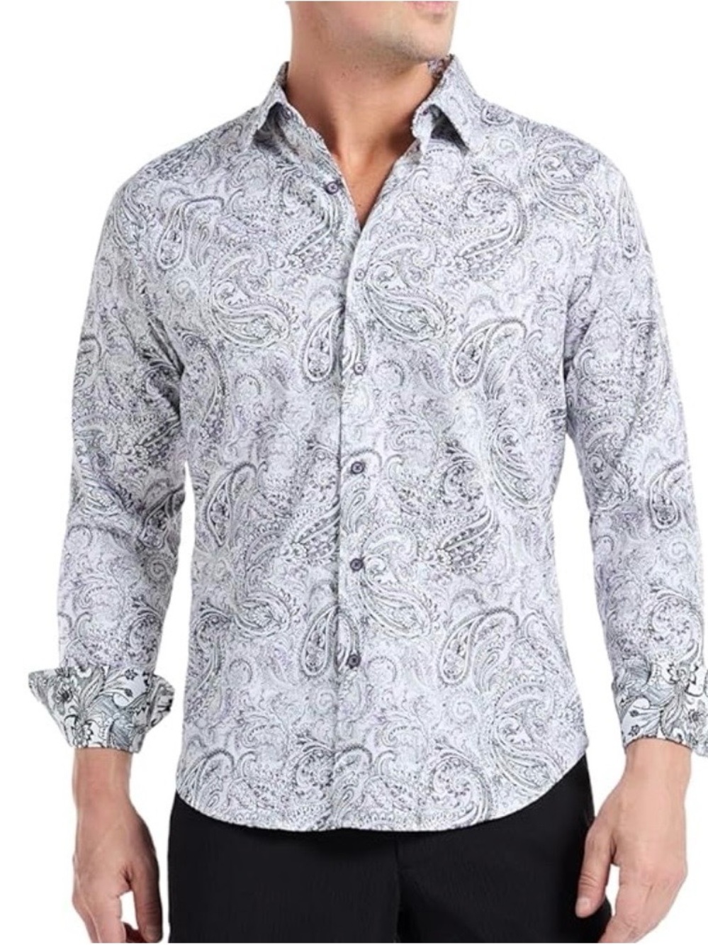 NWT Robert Graham "IBIZA” Paisley Long Sleeve Sport Shirt - Purple